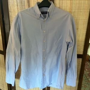 Men's light blue button down oxford cloth dress shirt